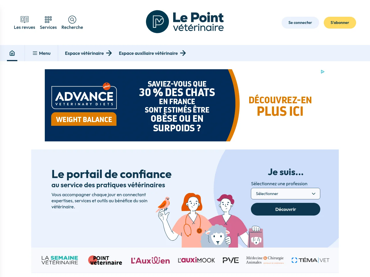 Le Point Vétérinaire screenshot Le Point Vétérinaire website screenshot