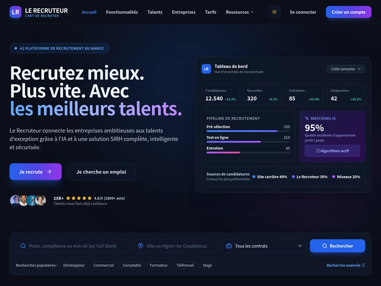 Le Recruteur screenshot Le Recruteur website screenshot