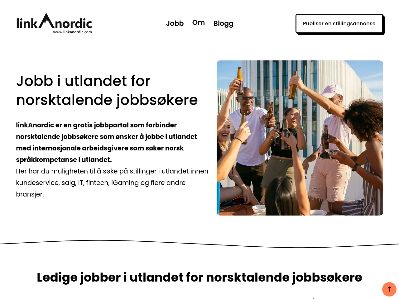 linkAnordic job board platform screenshot showing job search interface