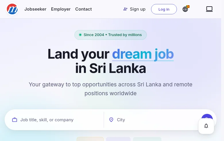 Mustakbil.com job board platform screenshot showing job search interface
