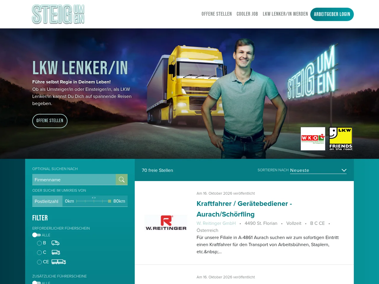 LKWLenker.at website screenshot