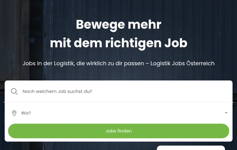 LogistikPort job board platform screenshot showing job search interface