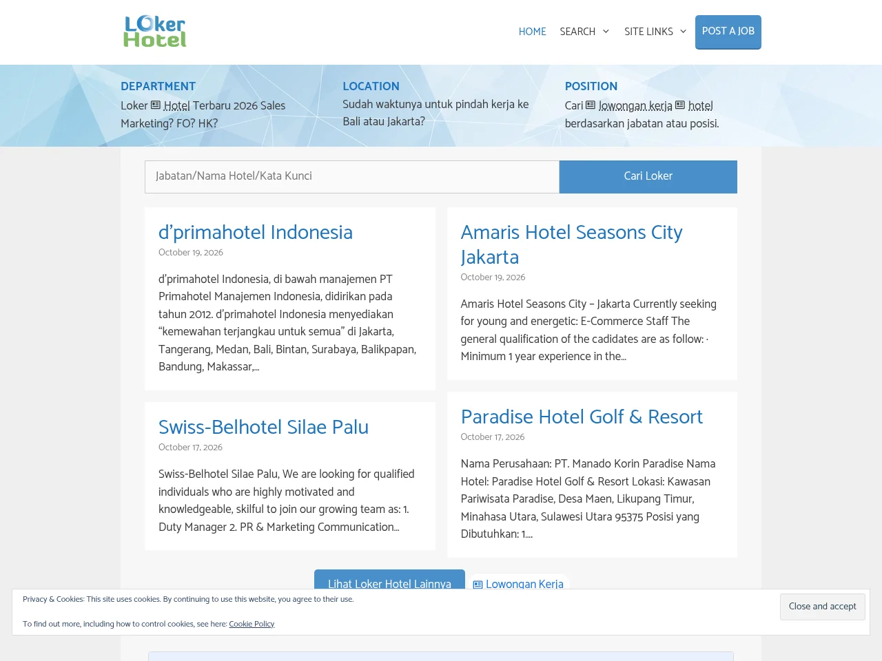 Loker Hotel screenshot Loker Hotel website screenshot