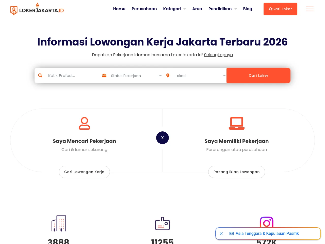 Lokerjakarta.id screenshot Lokerjakarta.id job board platform screenshot showing job search interface