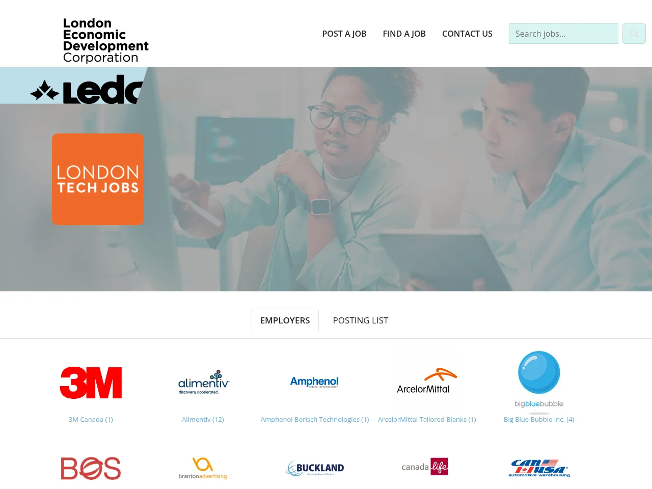 London Tech Jobs screenshot London Tech Jobs job board platform screenshot showing job search interface