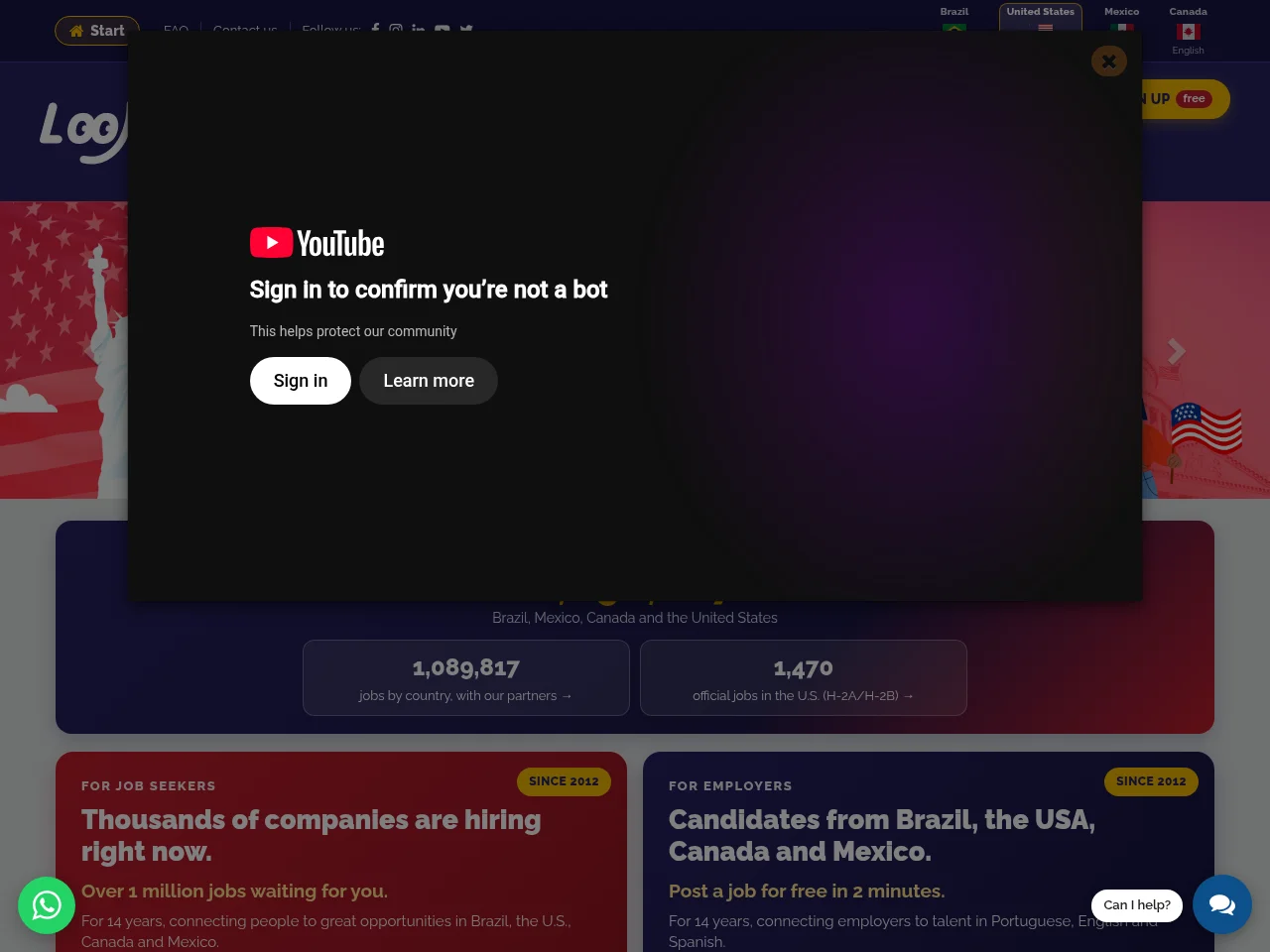 Look Jobs website screenshot