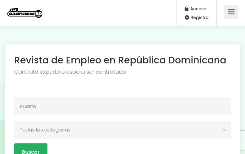 Los Clasificados RD screenshot Los Clasificados RD job board platform screenshot showing job search interface