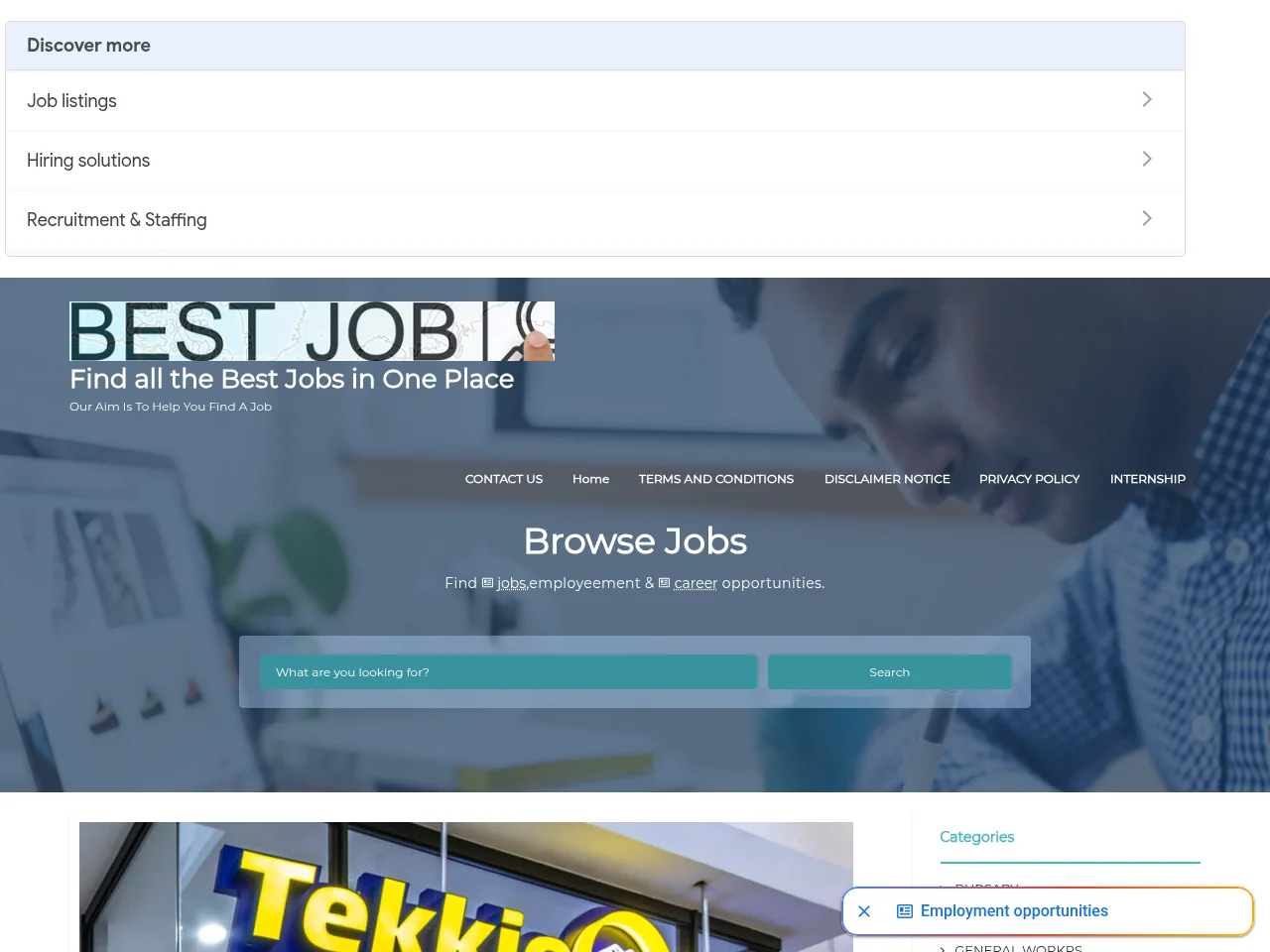 Lovly Careers screenshot Lovly Careers job board platform screenshot showing job search interface