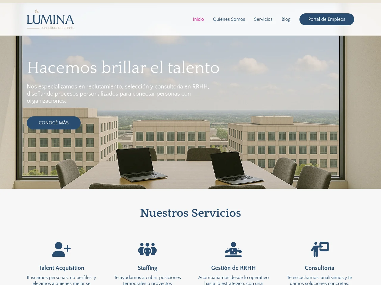 Lumina Consultora screenshot Lumina Consultora job board platform screenshot showing job search interface