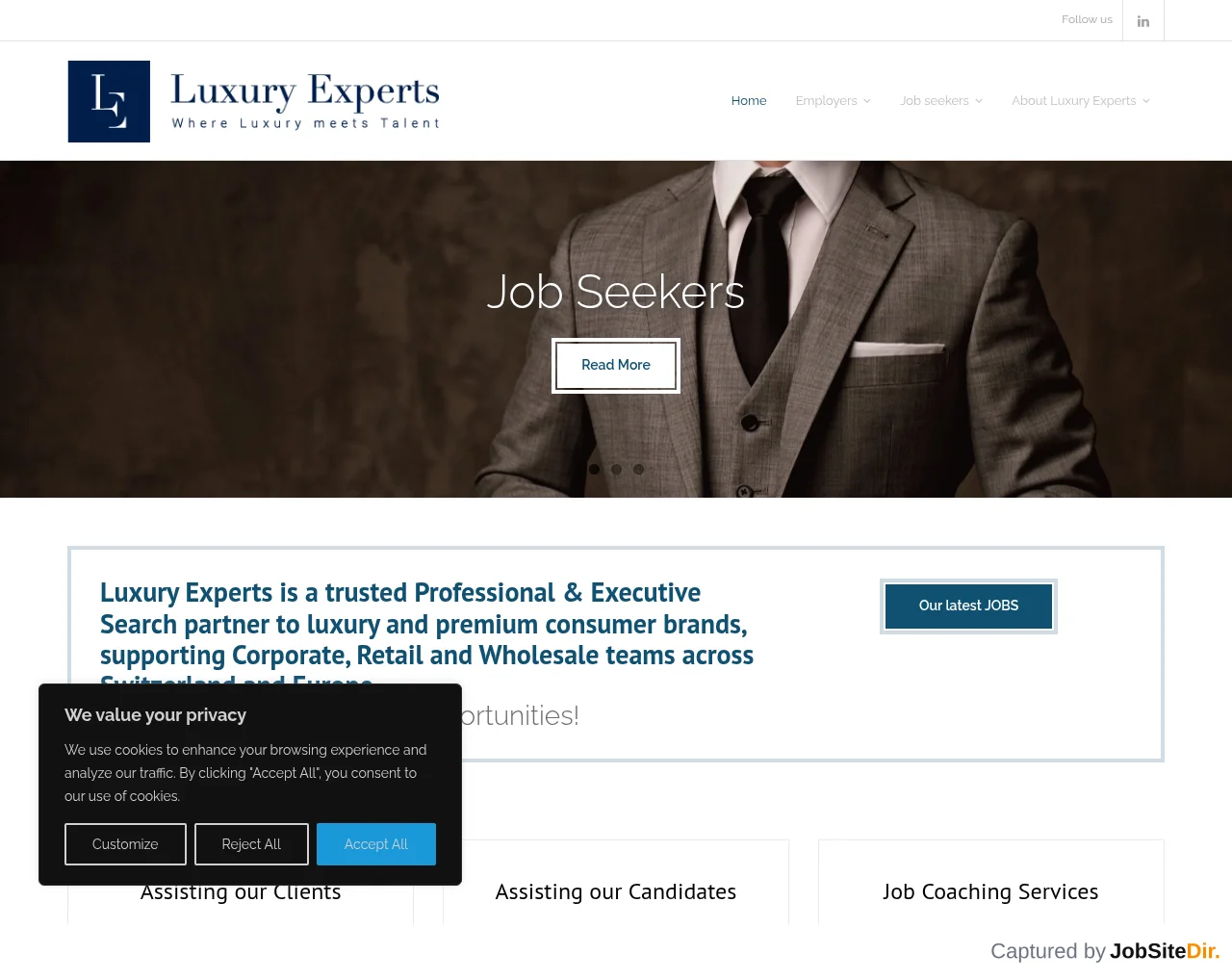 Luxury Experts screenshot Luxury Experts website screenshot