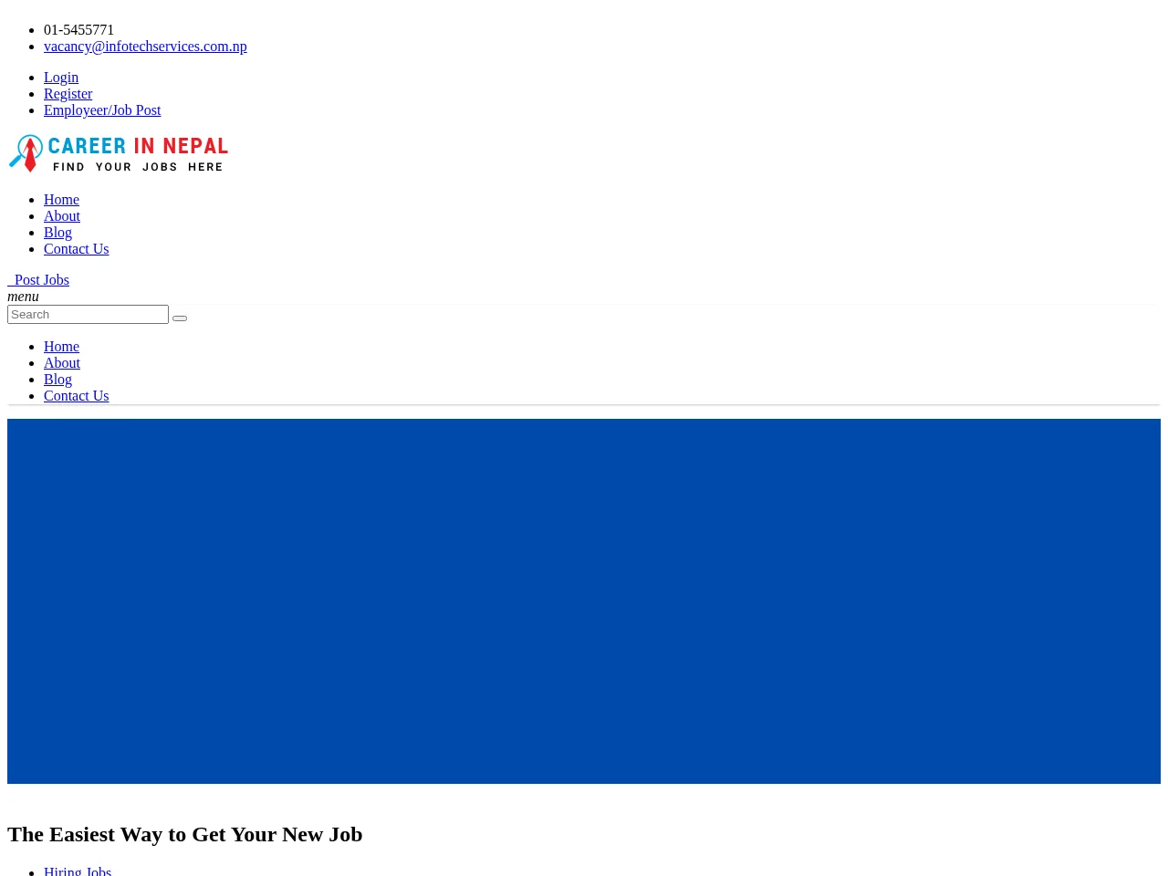Career in Nepal job board platform screenshot showing job search interface