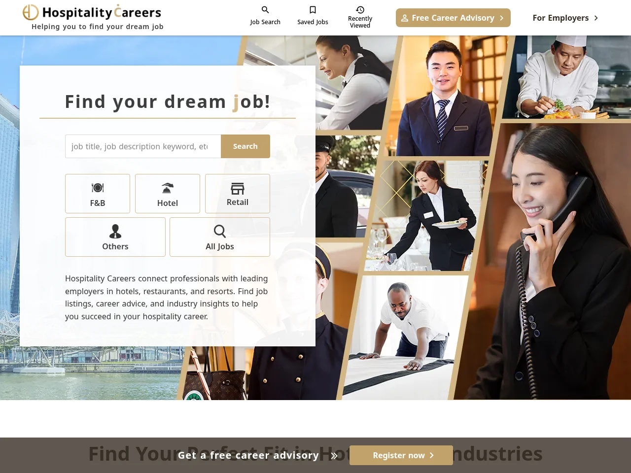 Hospitality Careers website screenshot