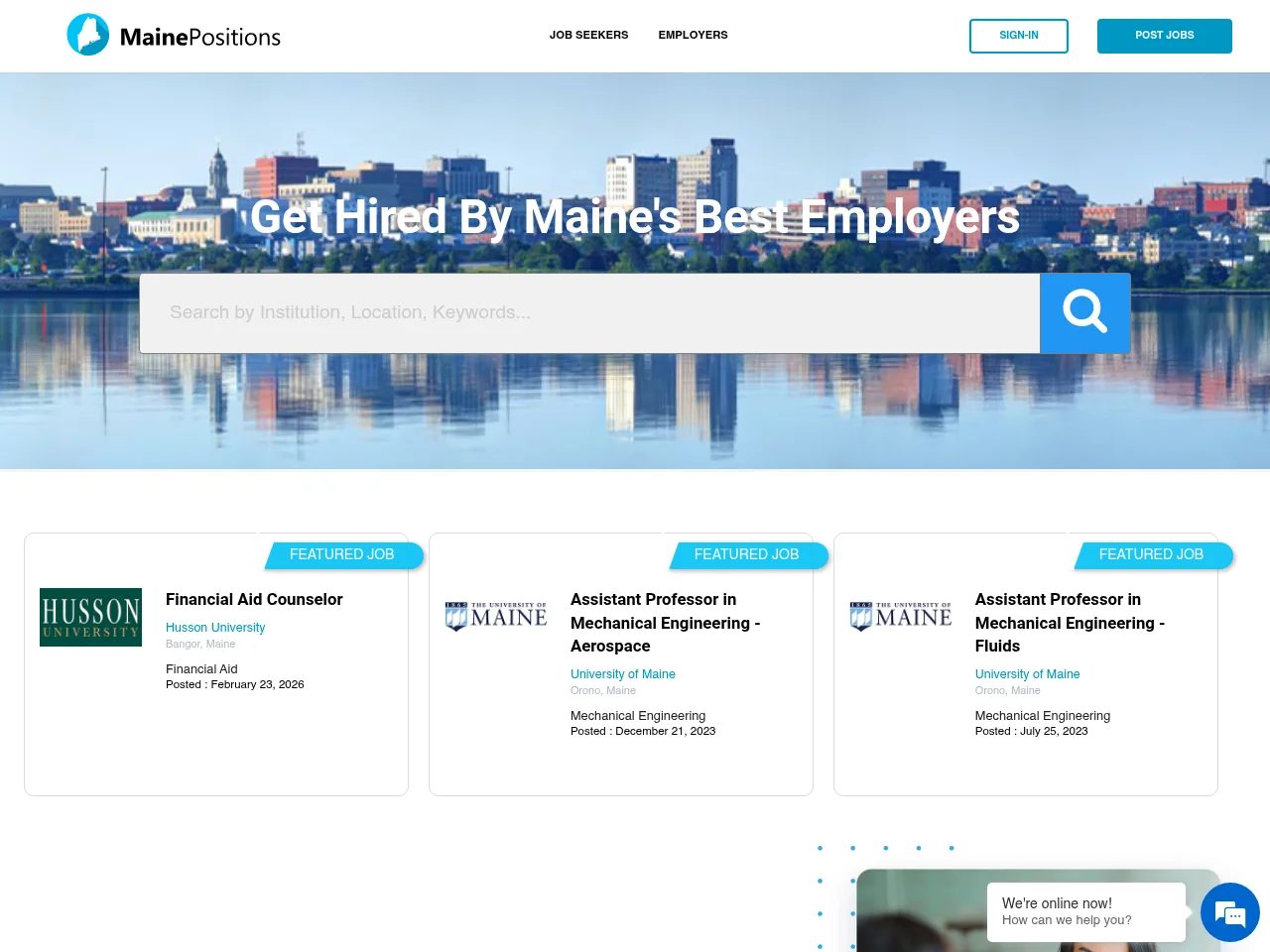 MainePositions.com screenshot MainePositions.com website screenshot