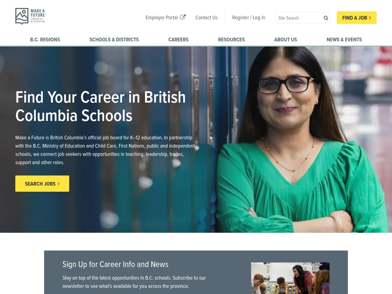 Make a Future screenshot Make a Future job board platform screenshot showing job search interface