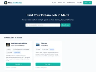 Malta Job Market platform preview Malta Job Market platform preview