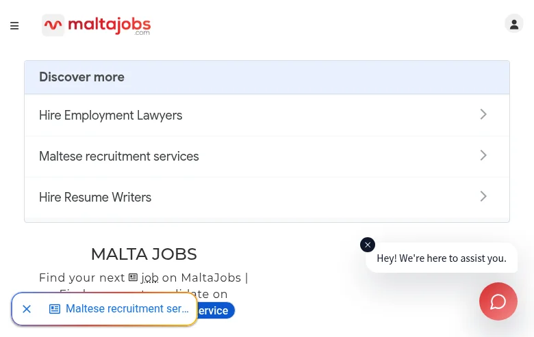 Malta Jobs screenshot Malta Jobs job board platform screenshot showing job search interface