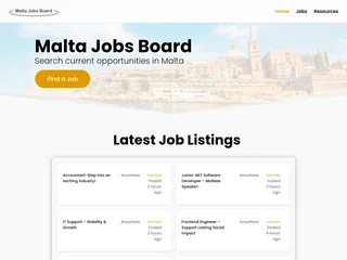 Malta Jobs Board platform preview Malta Jobs Board platform preview