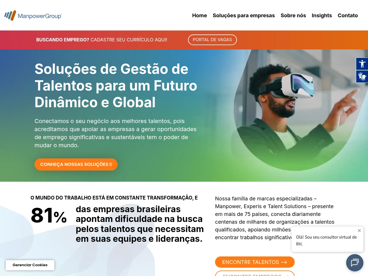 ManpowerGroup Brasil website screenshot