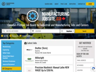 Manufacturing Jobs Canada platform preview Manufacturing Jobs Canada platform preview
