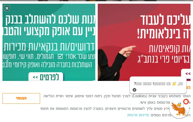 מעוף job board platform screenshot showing job search interface