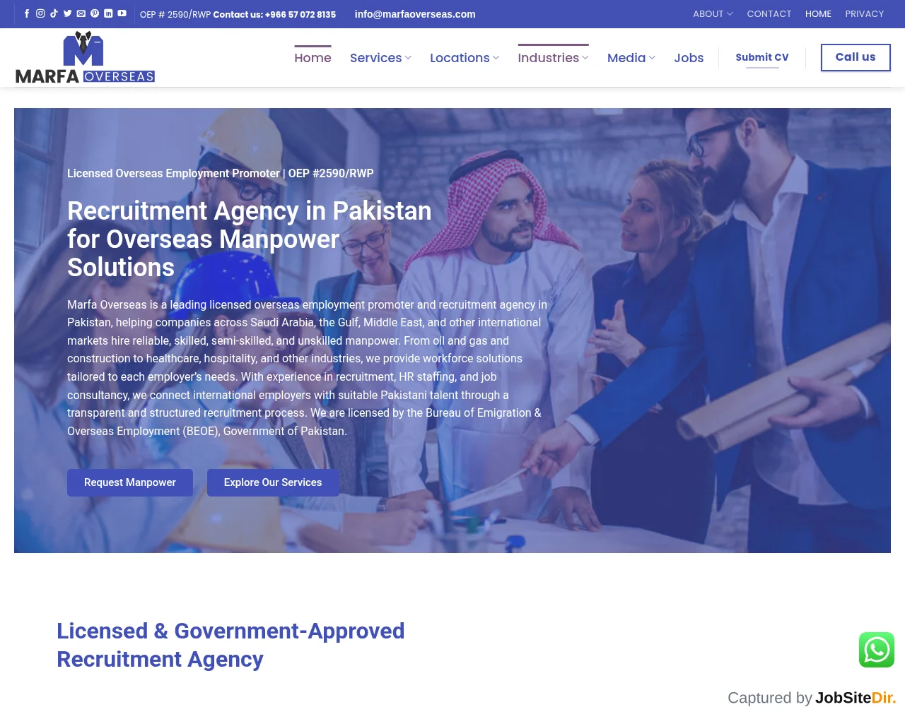 Marfa Overseas screenshot Marfa Overseas website screenshot