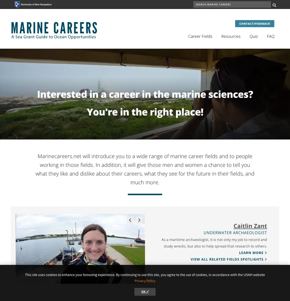 Marine Careers job board platform screenshot showing job search interface