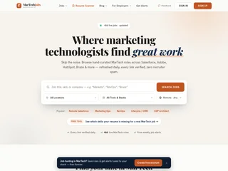 MarTechJobs platform preview