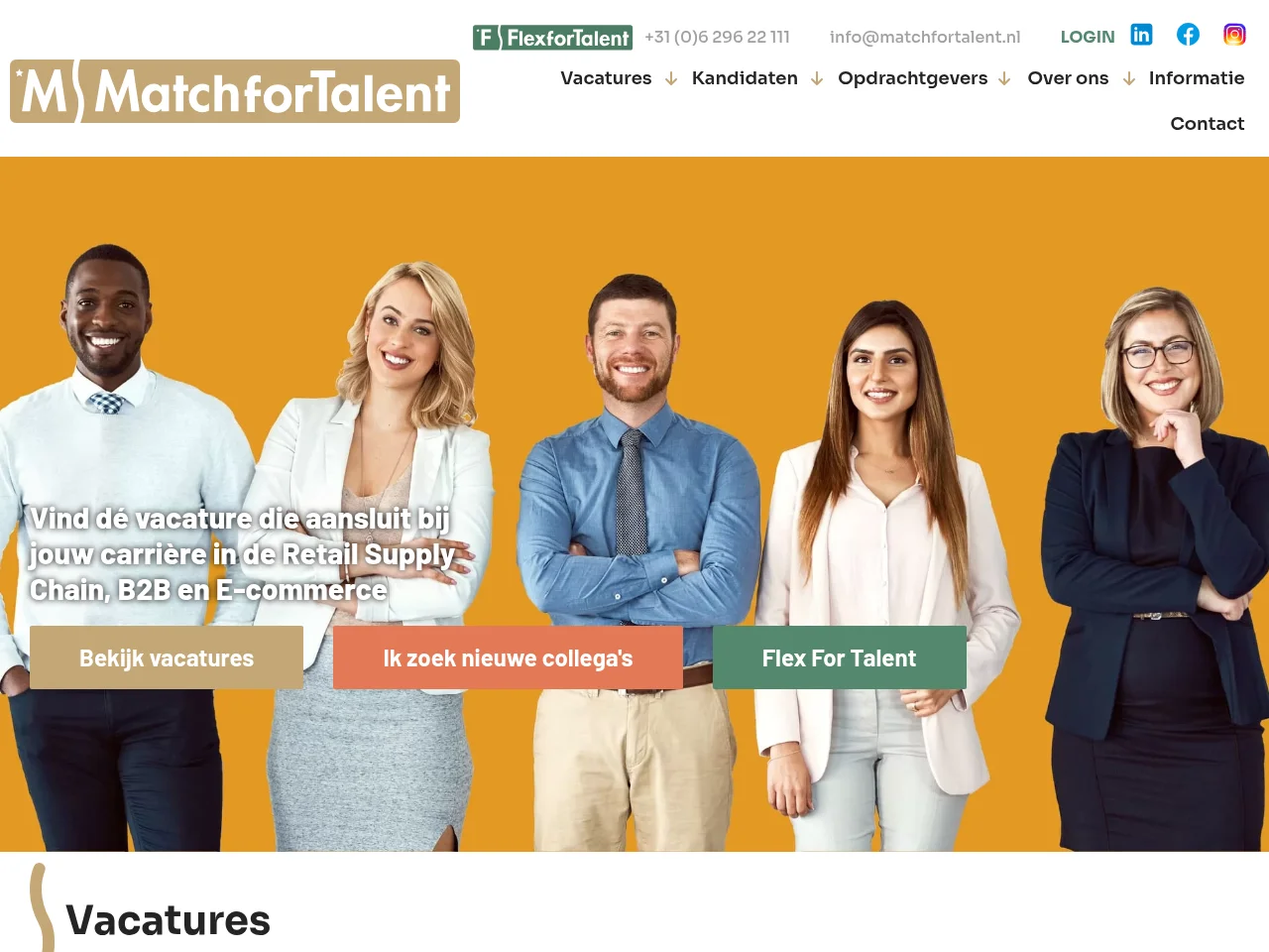Match for Talent job board platform screenshot showing job search interface