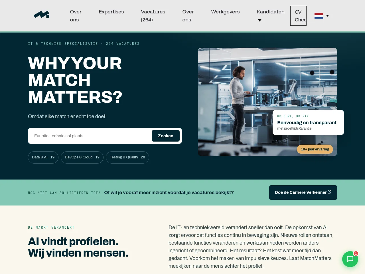 MatchMatters screenshot MatchMatters job board platform screenshot showing job search interface