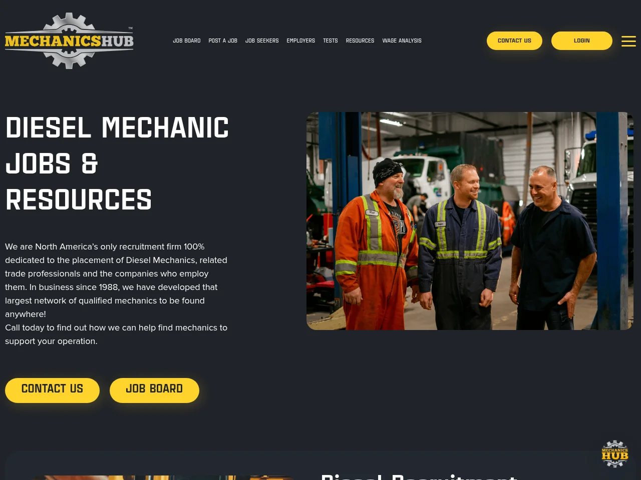 Mechanics Hub screenshot Mechanics Hub job board platform screenshot showing job search interface