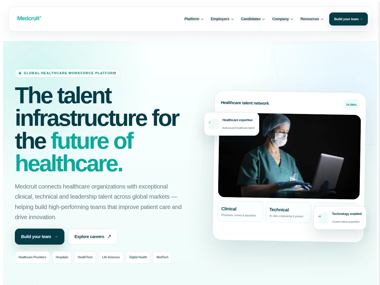 Medcruit screenshot Medcruit job board platform screenshot showing job search interface