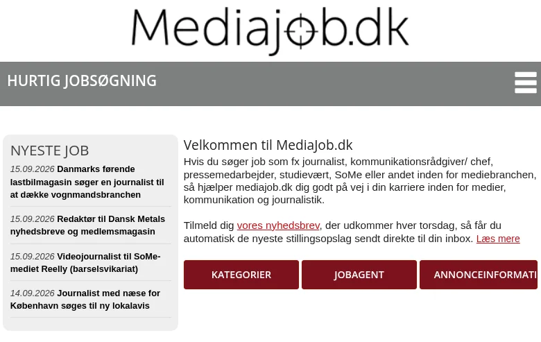 Mediajob screenshot Mediajob job board platform screenshot showing job search interface