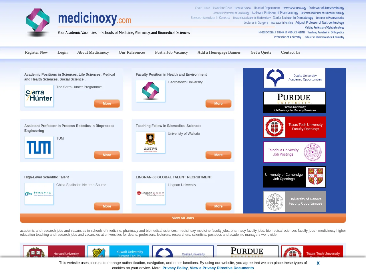 Medicinoxy screenshot Medicinoxy job board platform screenshot showing job search interface