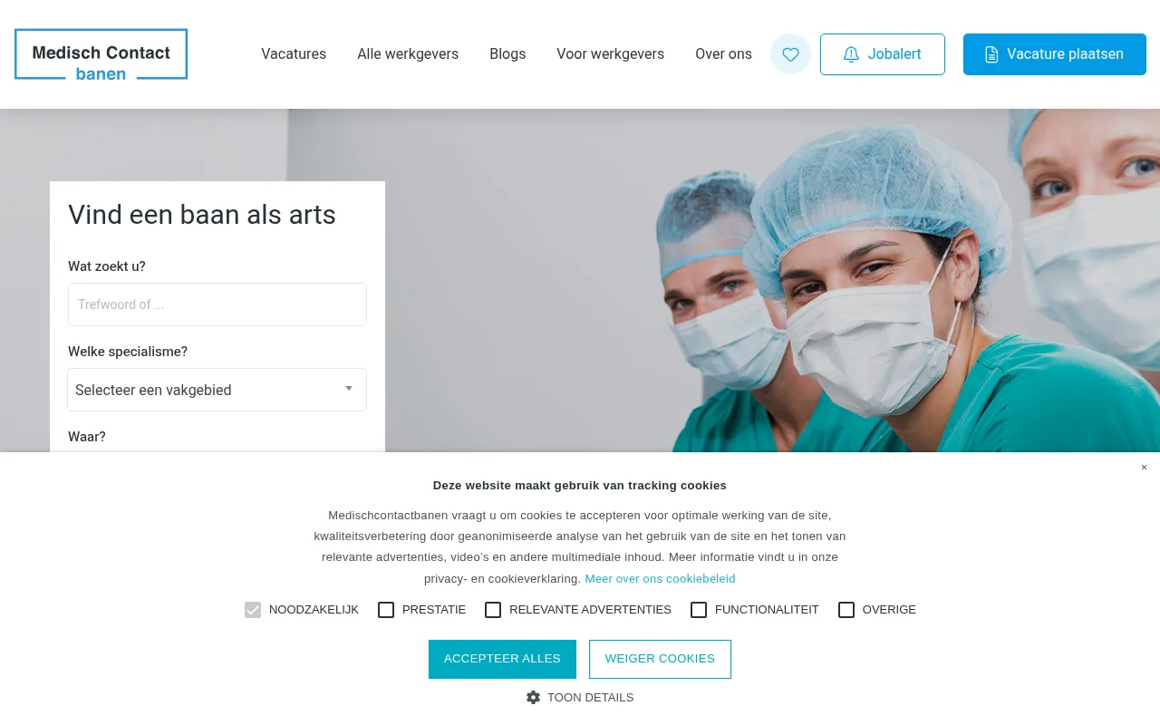 Medisch Contact Banen screenshot Medisch Contact Banen job board platform screenshot showing job search interface