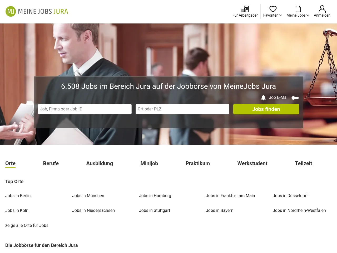 MeineJobs Jura screenshot MeineJobs Jura job board platform screenshot showing job search interface