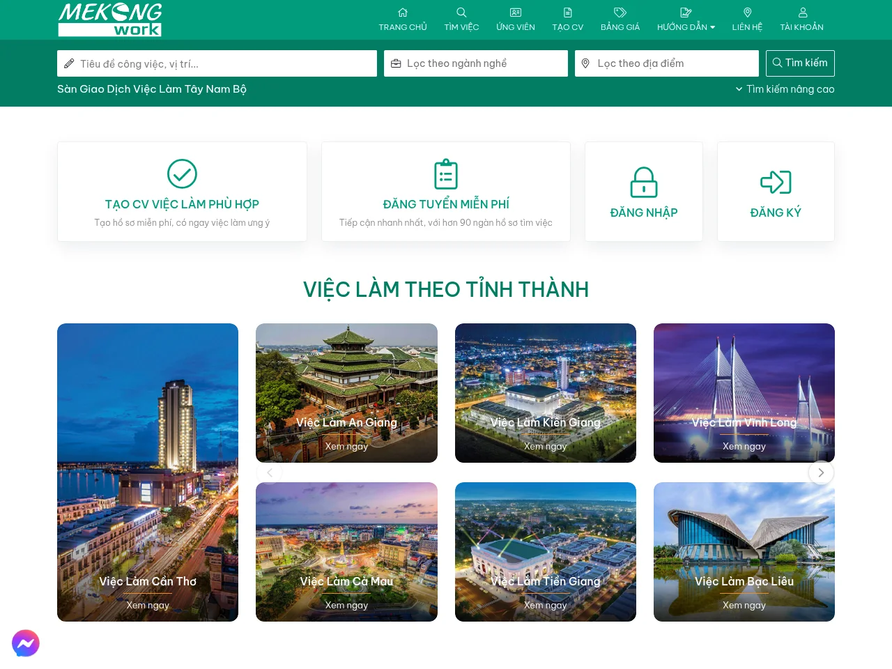 Mekongwork website screenshot