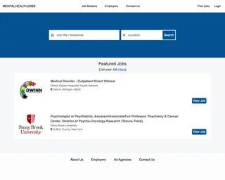 Mental Health Jobs platform preview