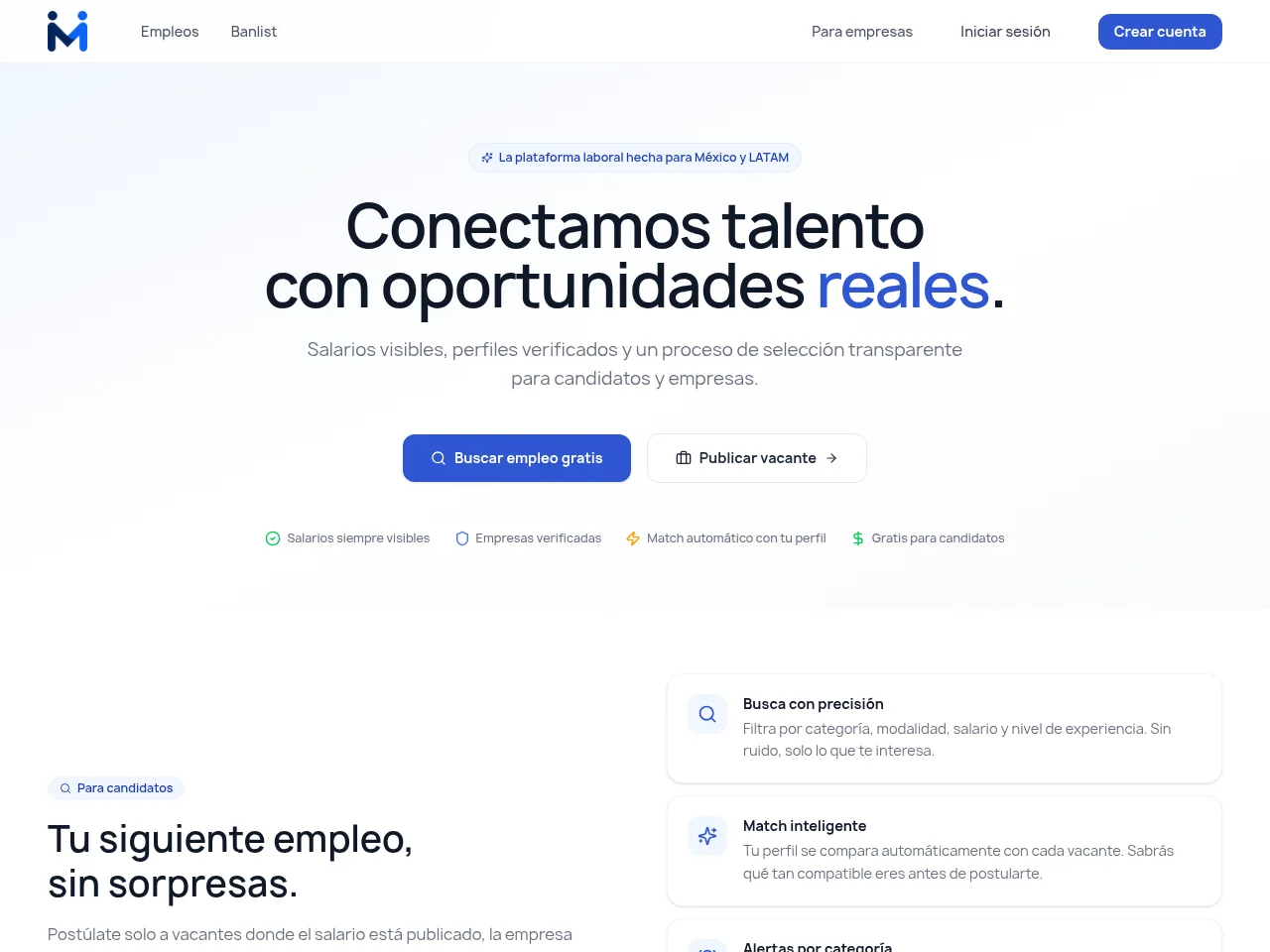 MercadoJob job board platform screenshot showing job search interface