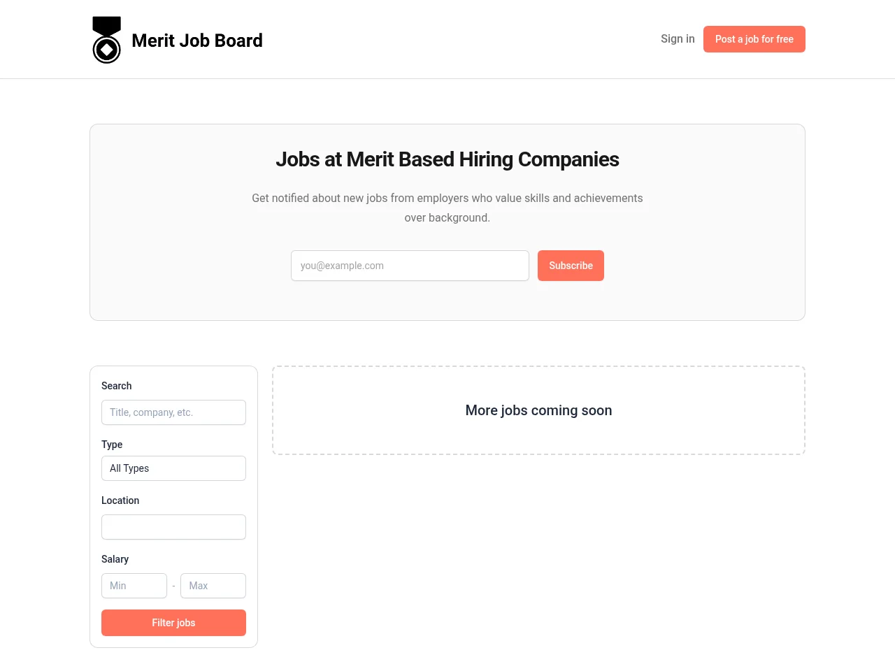 Merit Job Board screenshot Merit Job Board job board platform screenshot showing job search interface