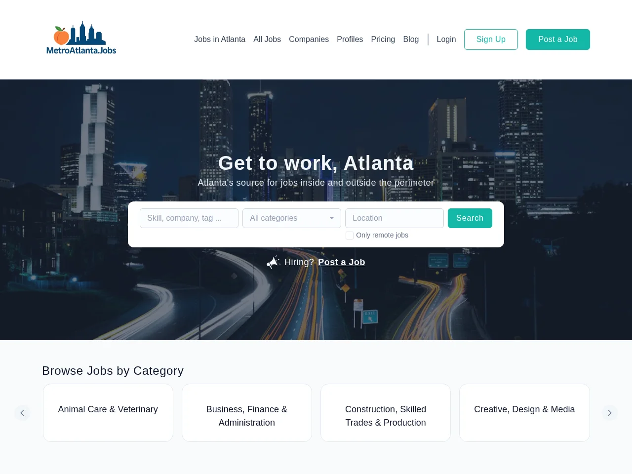 MetroAtlanta.Jobs screenshot MetroAtlanta.Jobs job board platform screenshot showing job search interface