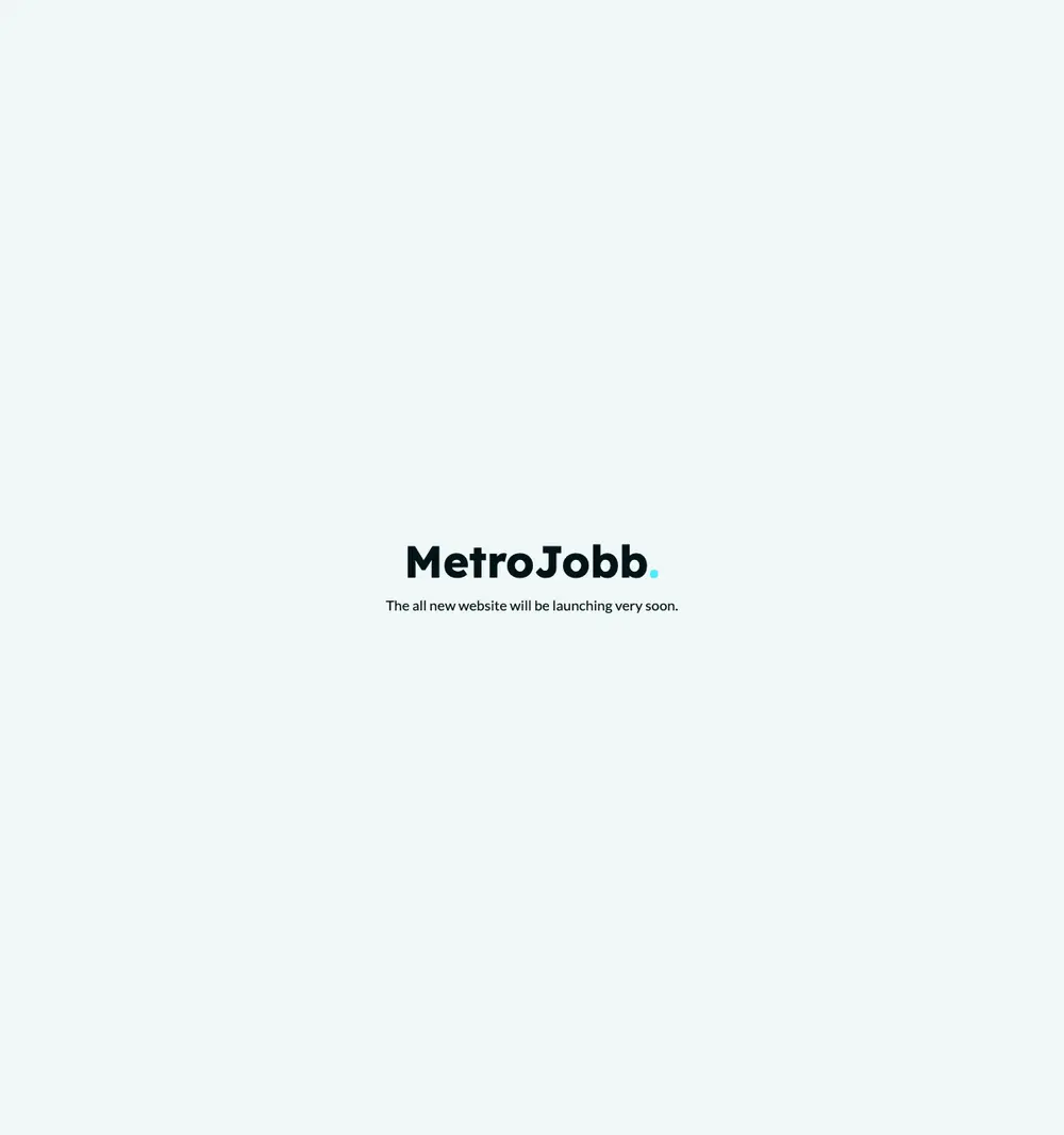 MetroJobb job board platform screenshot showing job search interface