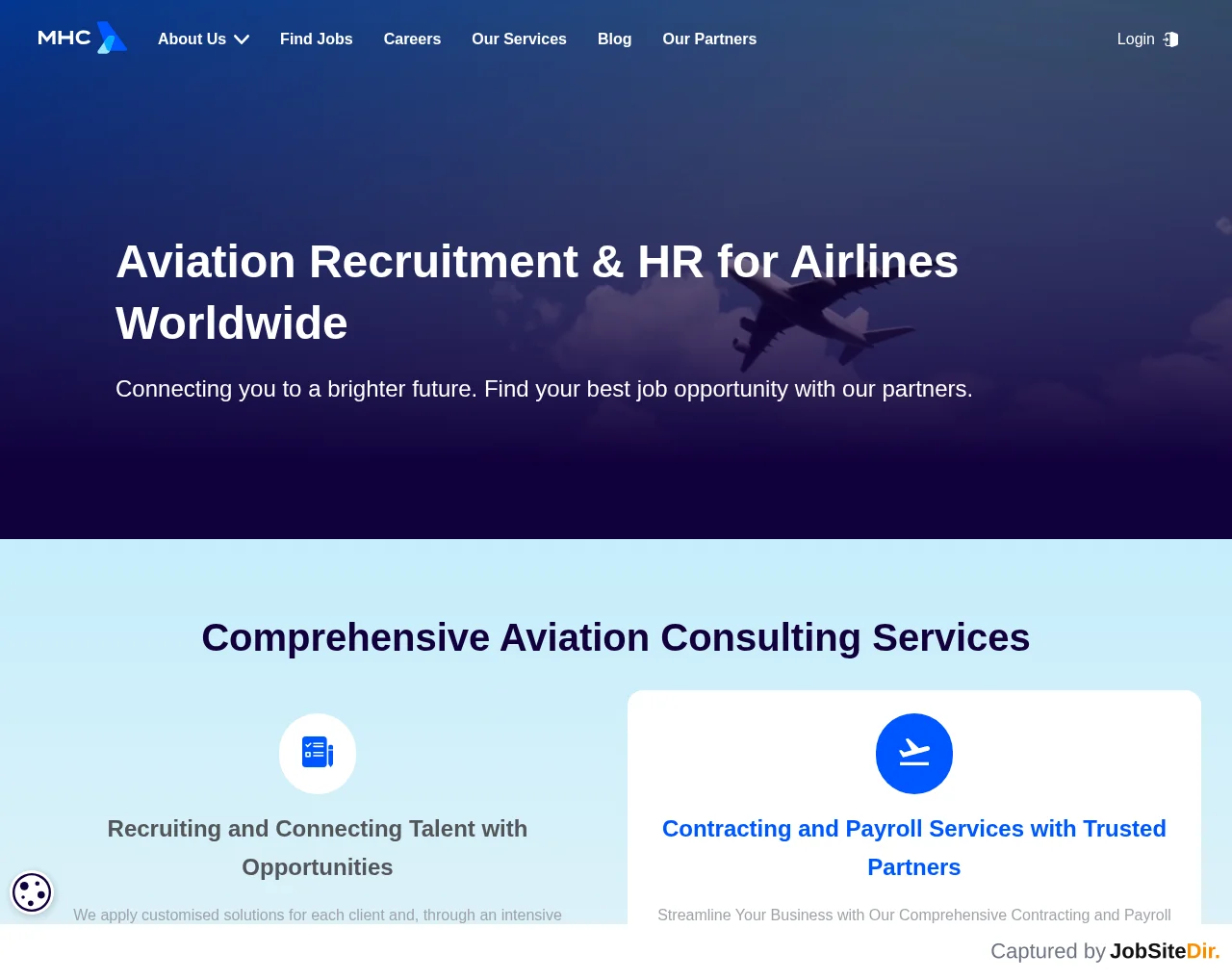 MHC Aviation screenshot MHC Aviation website screenshot