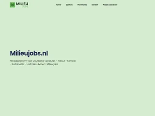 Milieujobs.nl platform preview Milieujobs.nl platform preview