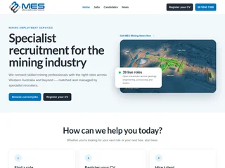 Mining Employment Services platform preview