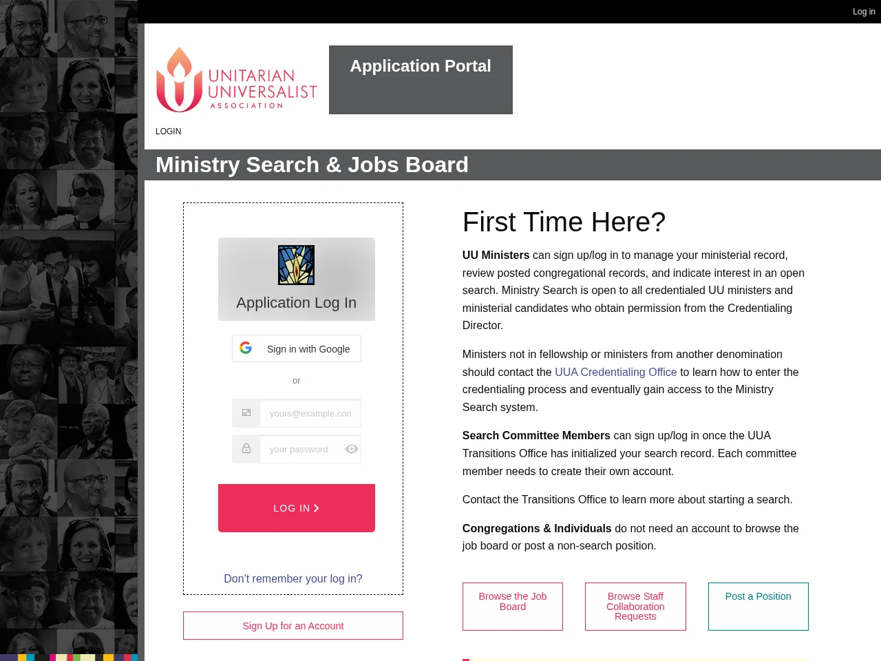 Ministry Search & Jobs Board screenshot Ministry Search & Jobs Board job board platform screenshot showing job search interface