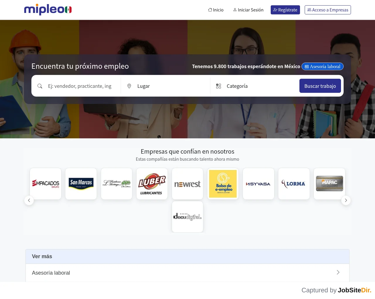 Mipleo México website screenshot