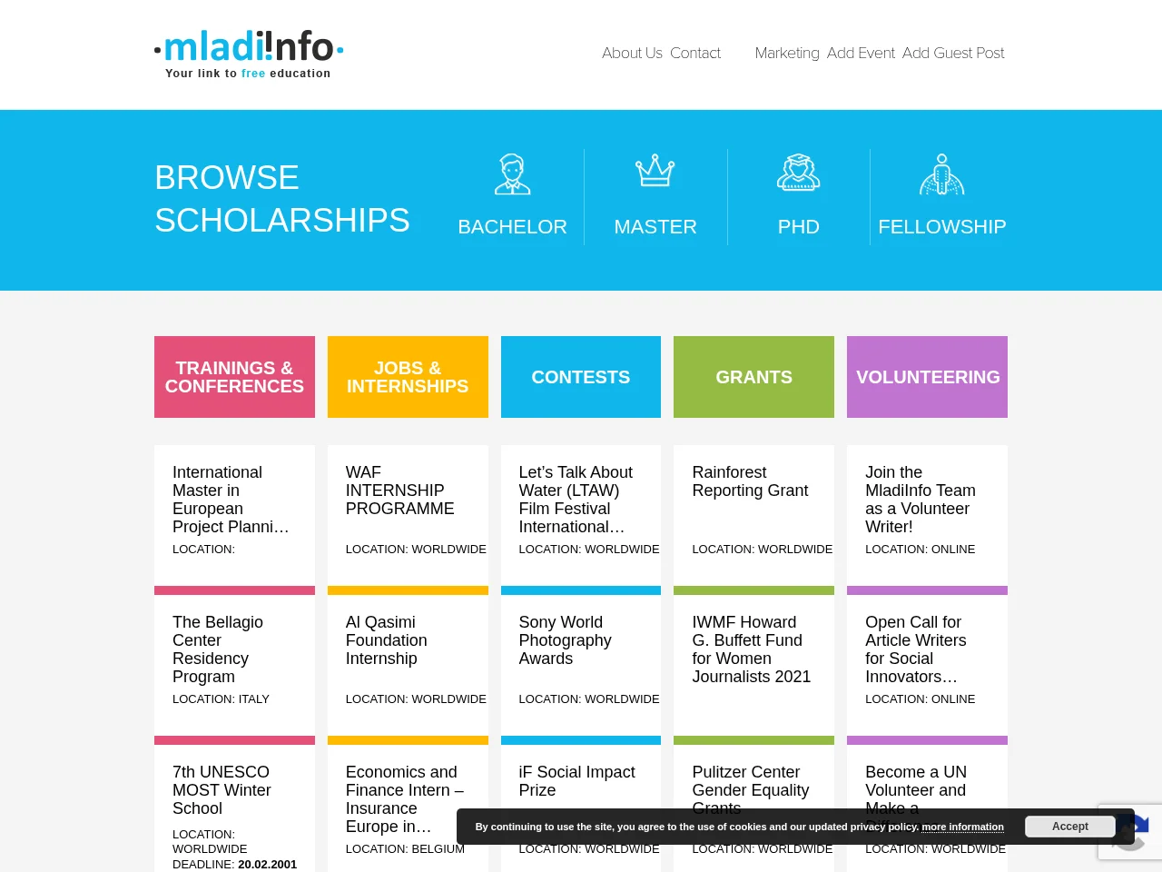 Mladiinfo screenshot Mladiinfo website screenshot