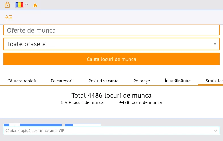 Munca.com job board platform screenshot showing job search interface