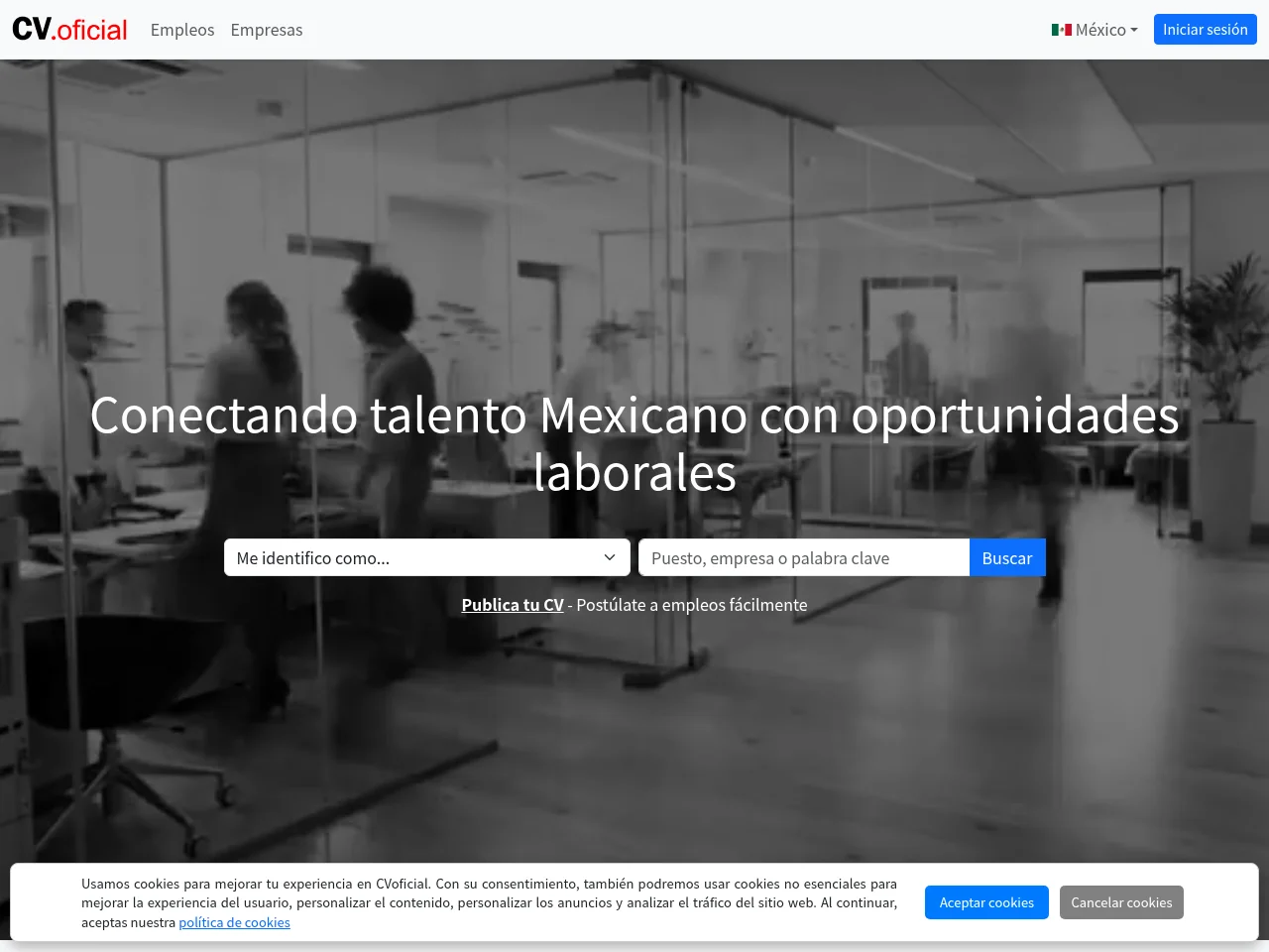 CVoficial México screenshot CVoficial México job board platform screenshot showing job search interface