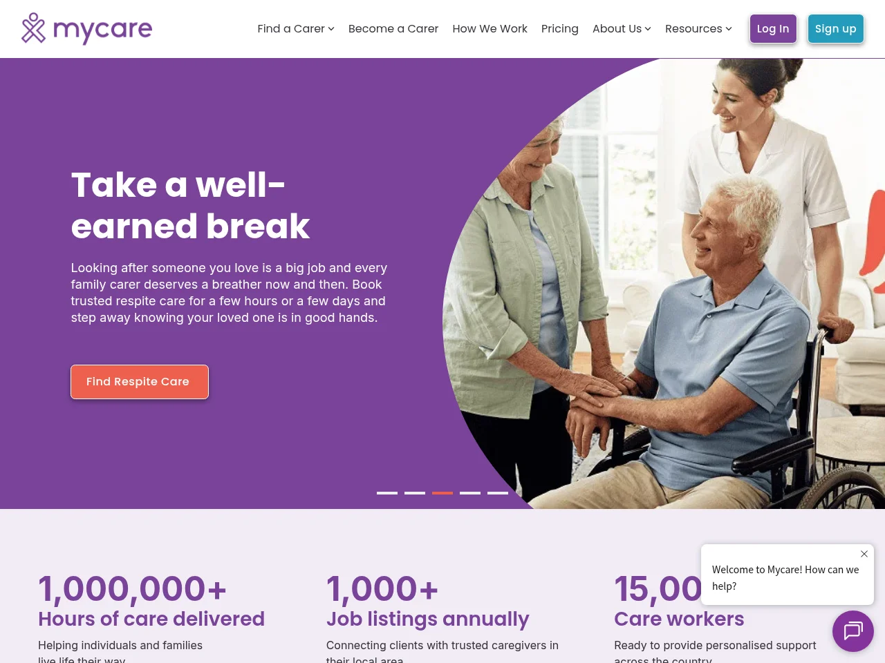 Mycare screenshot Mycare job board platform screenshot showing job search interface